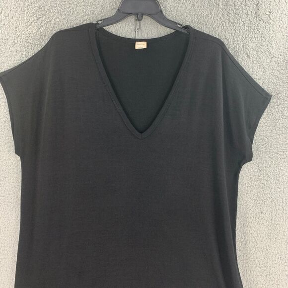 Wilfred free Womens T Shirt Dress Tunic Sz L Stretch Black Oversized Lagenlook - Picture 2 of 11